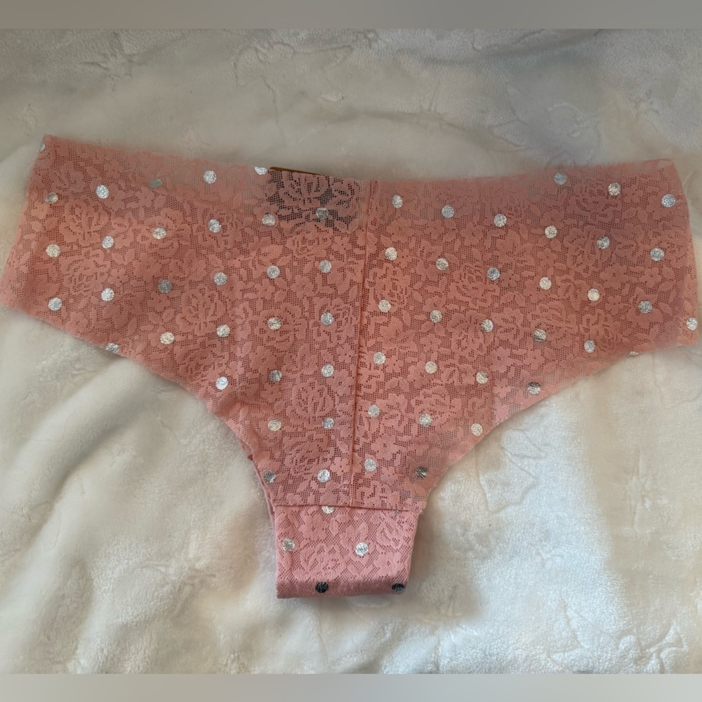 Victoria’s Secret PINK Lace Cheeky Panty Set - Polka Dot & Floral Green -Size M - Picture 4 of 11